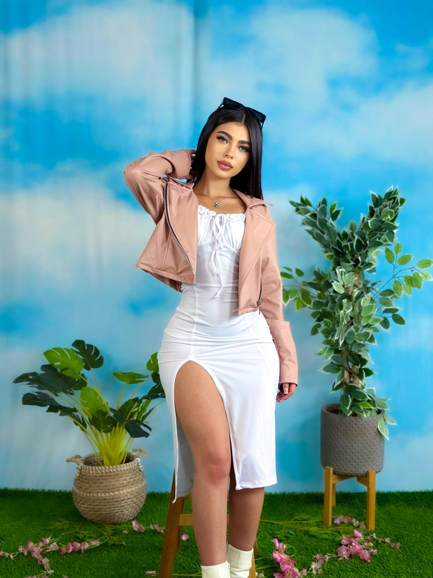 💗 VESTIDO LORE + CHAMARRA