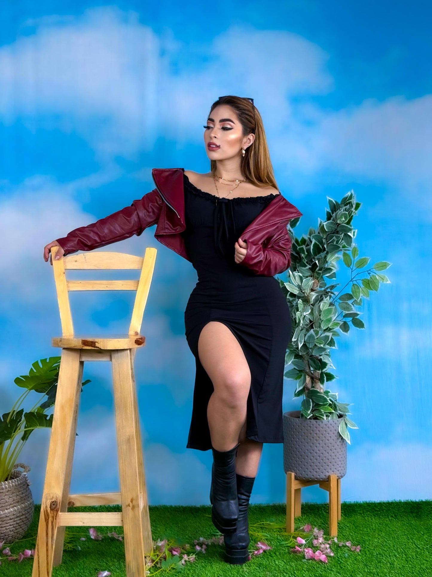 💗 VESTIDO LORE + CHAMARRA