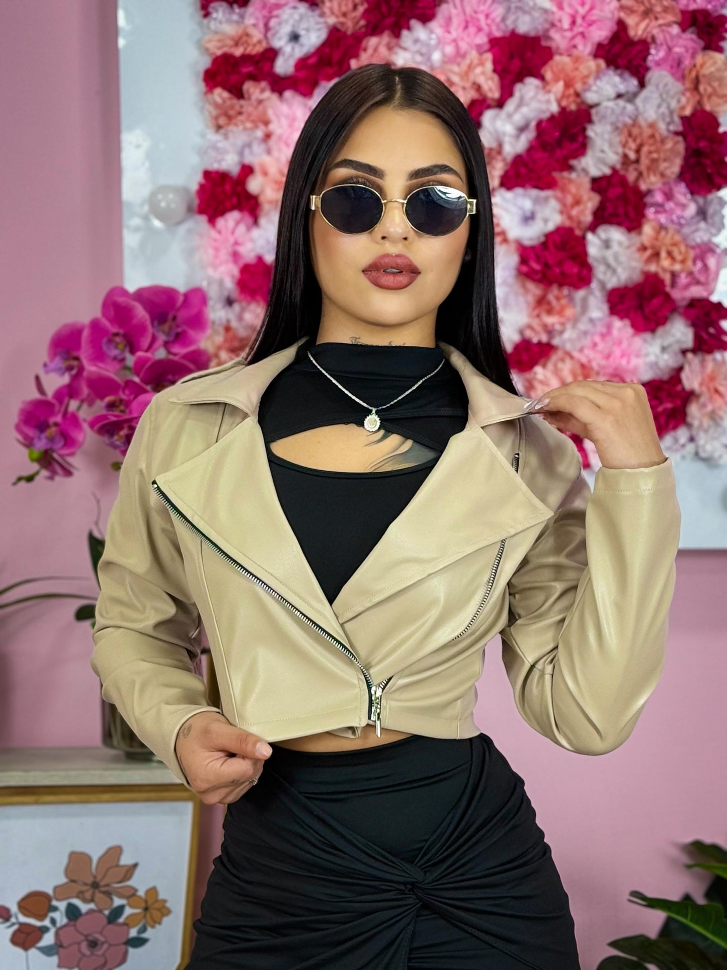 💗 CONJUNTO + CHAQUETA EN CUERINA