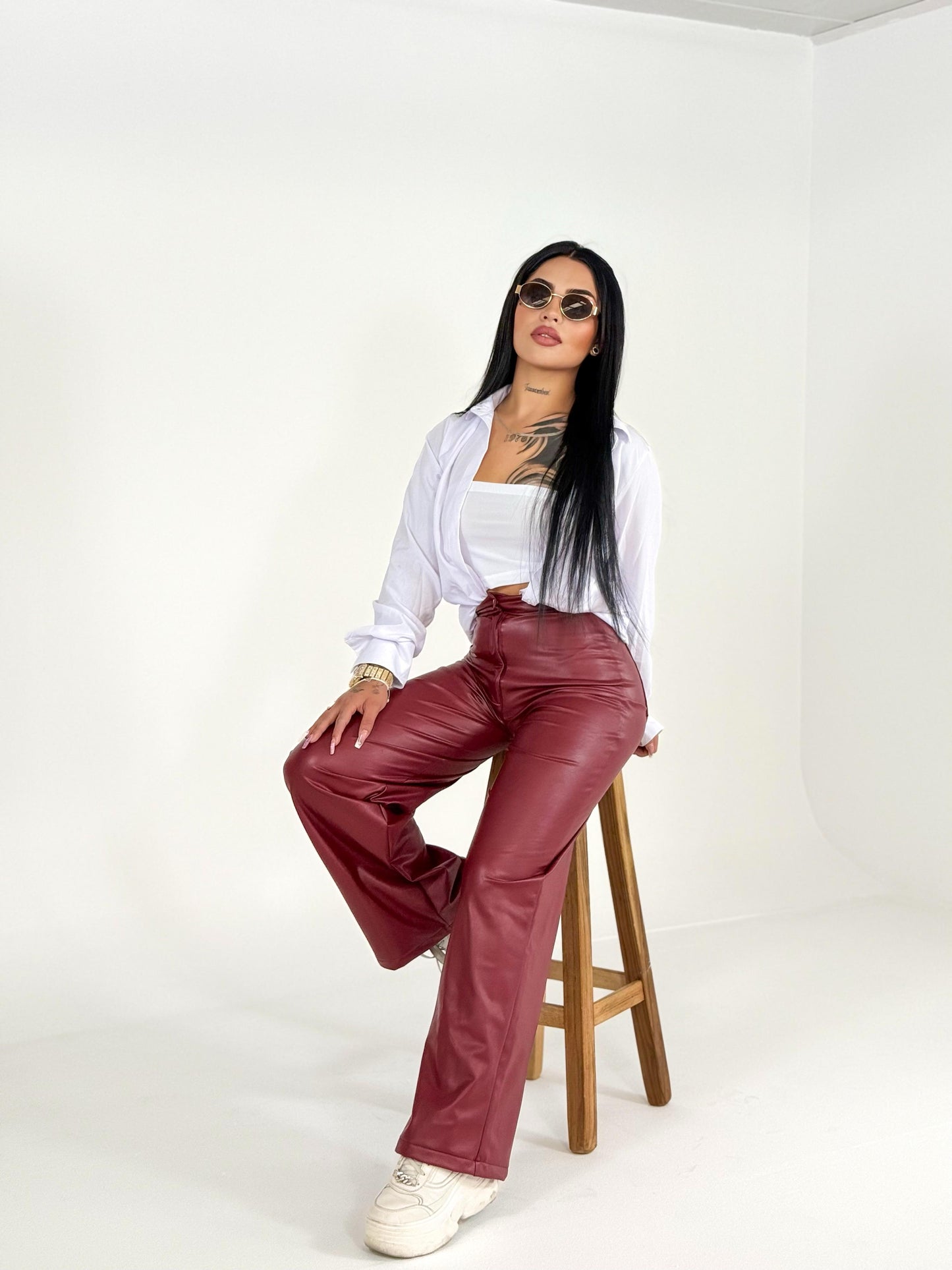 213. WIDE LEG PANTALON CUERINA