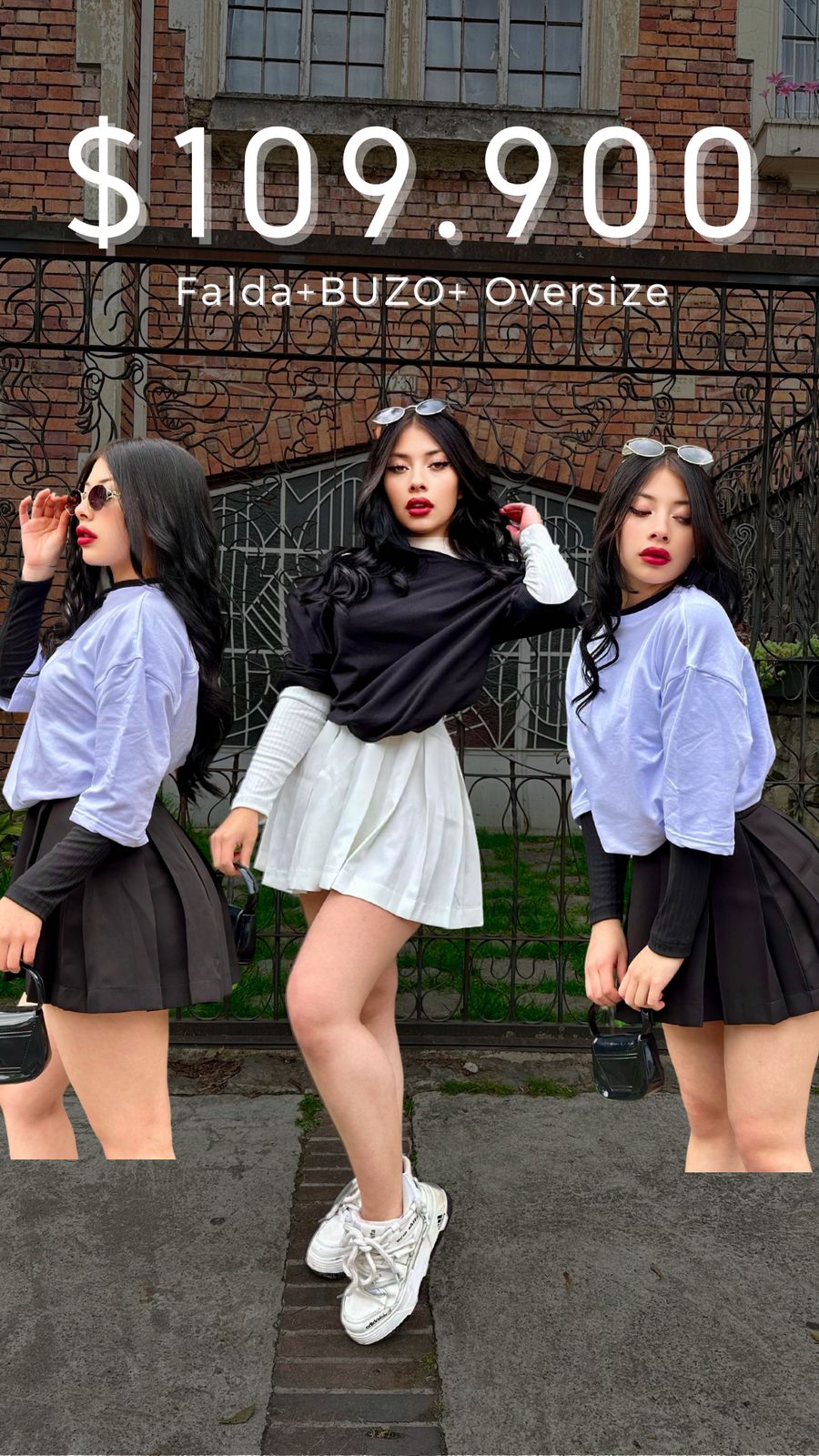 💗FALDA+BUZO+CAMISA