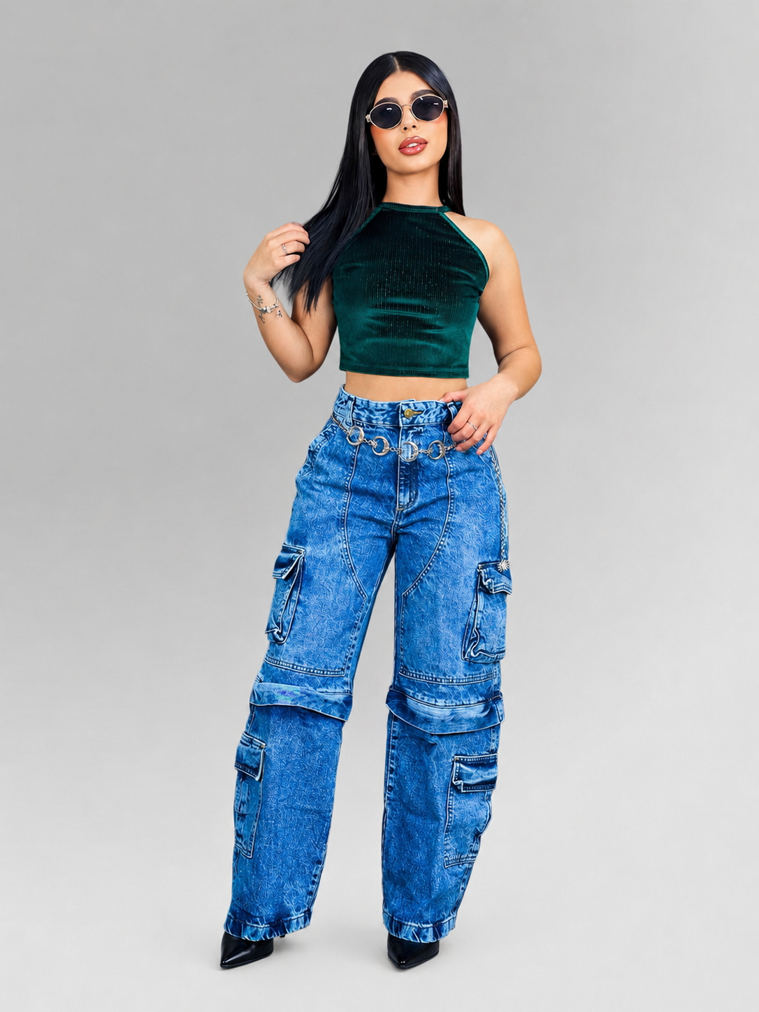 Jeans Cargo Mujer