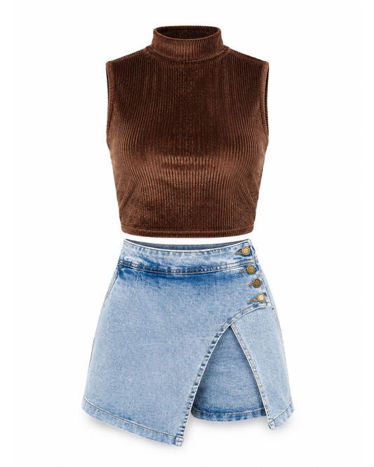 415.FALDA SHORT + CROP TOP