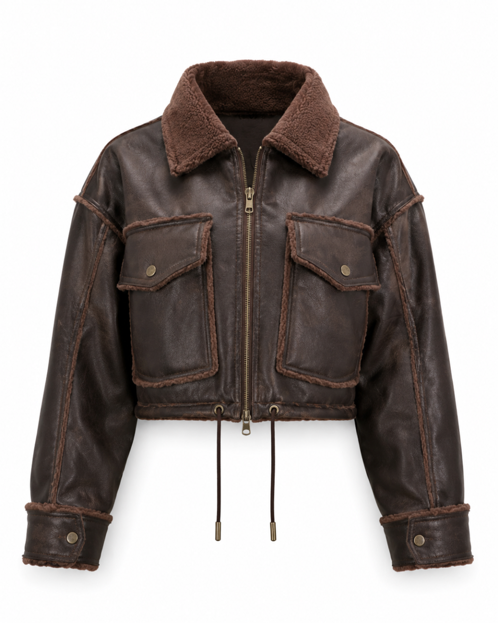 266.CHAQUETA  CUERO PELUCHE