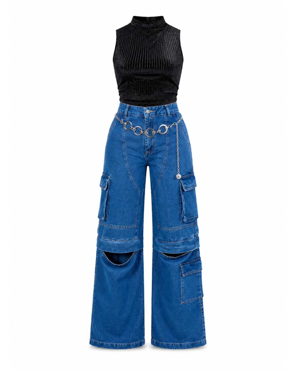 394.JEAN BERLIN+ CROP TOP