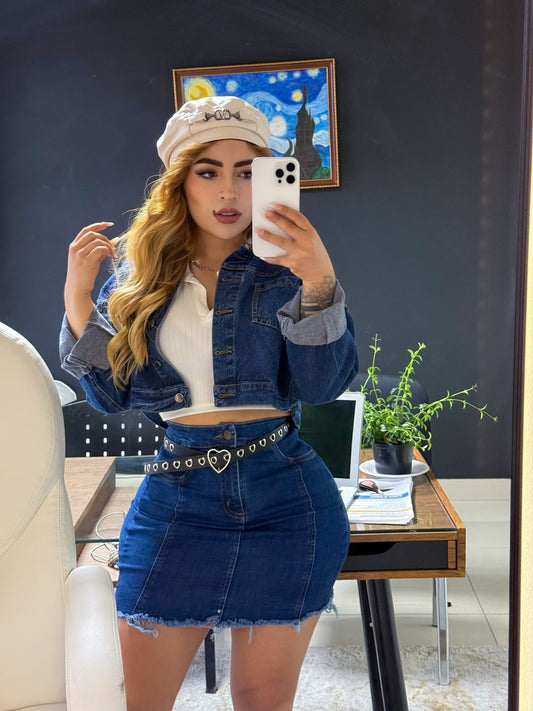 💗 FALDA JEAN + CHAQUETA MAUREN