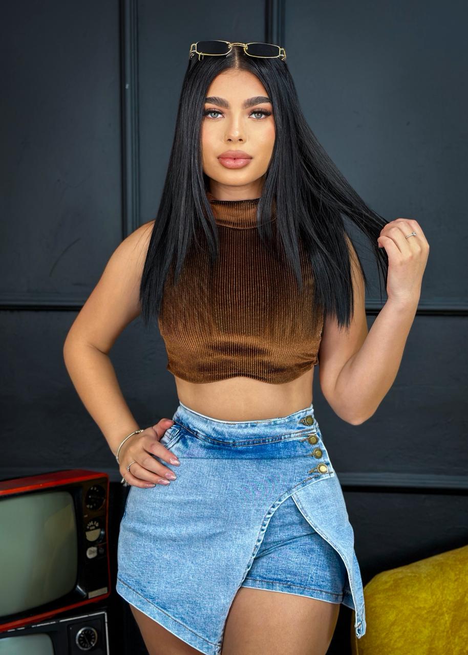 💗 FALDA SHORT + CROP TOP