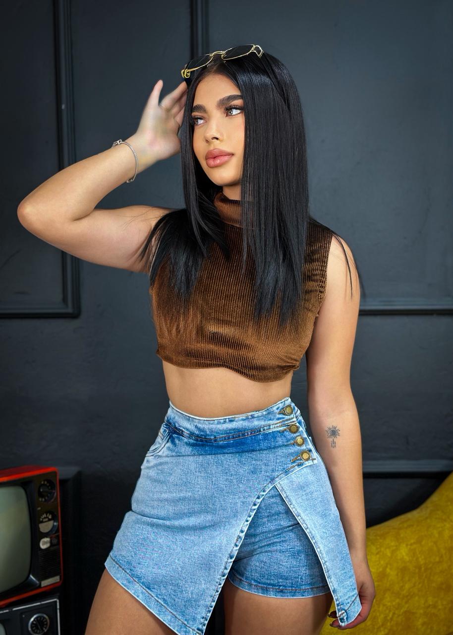 💗 FALDA SHORT + CROP TOP