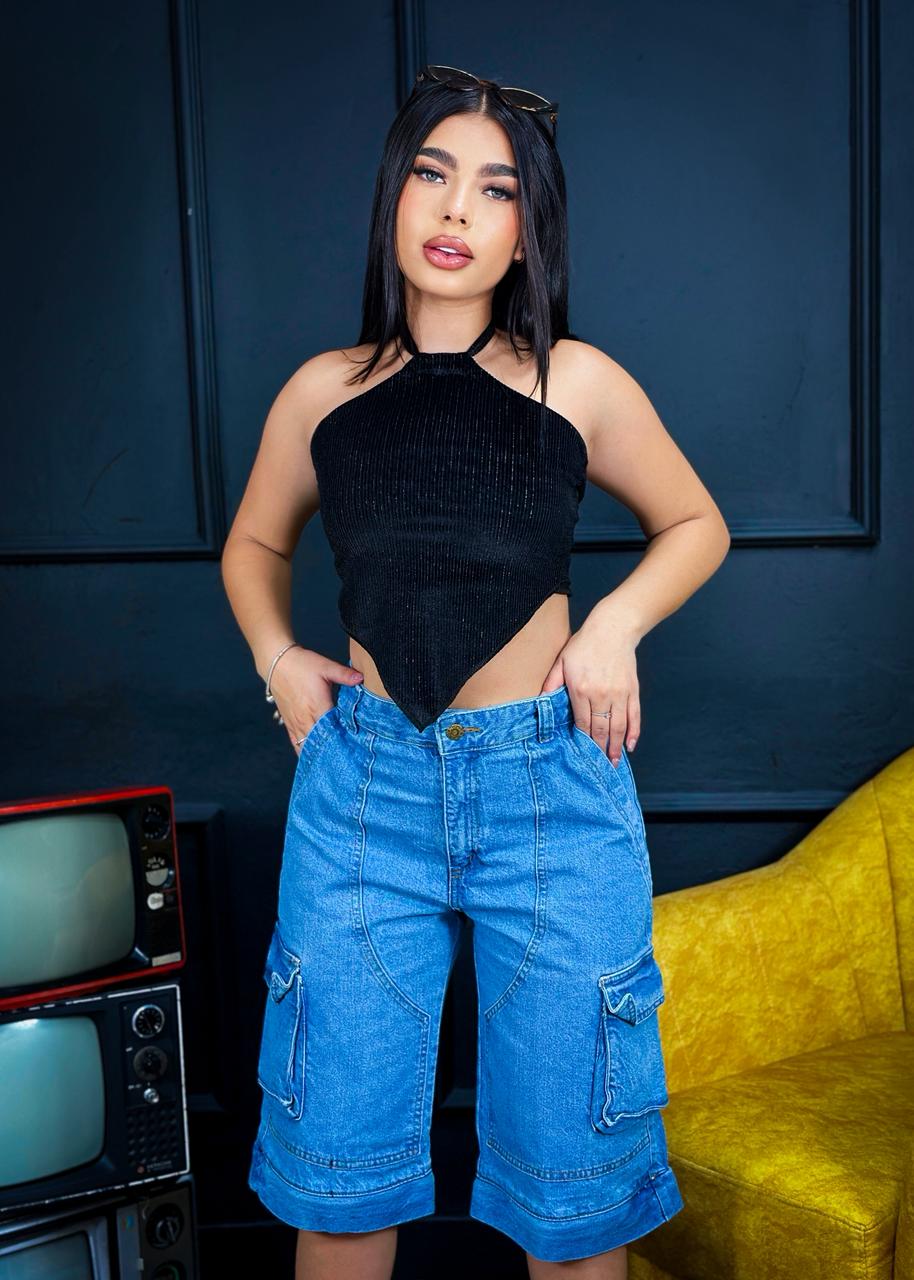 394.JEAN BERLIN+ CROP TOP