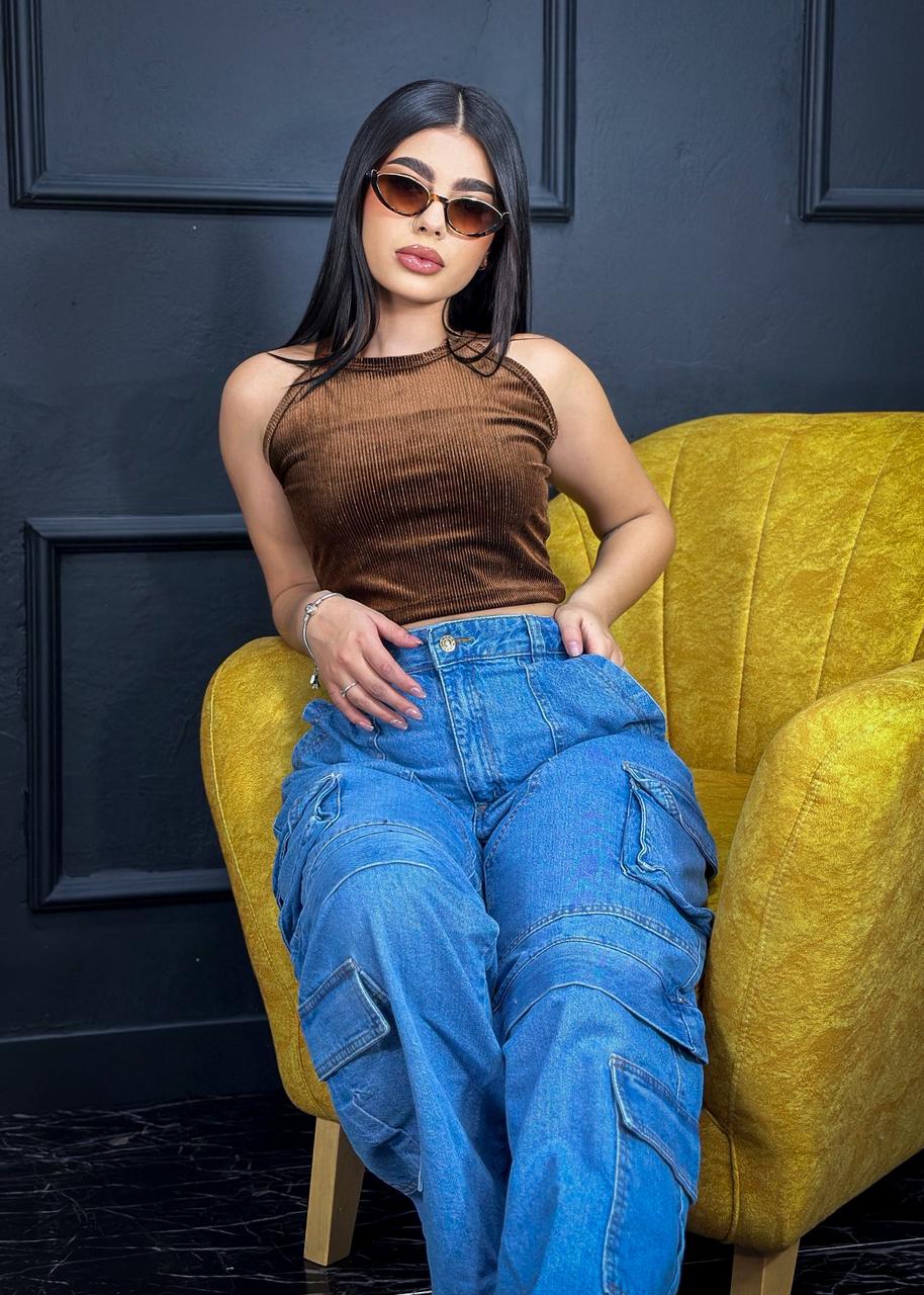 394.JEAN BERLIN+ CROP TOP
