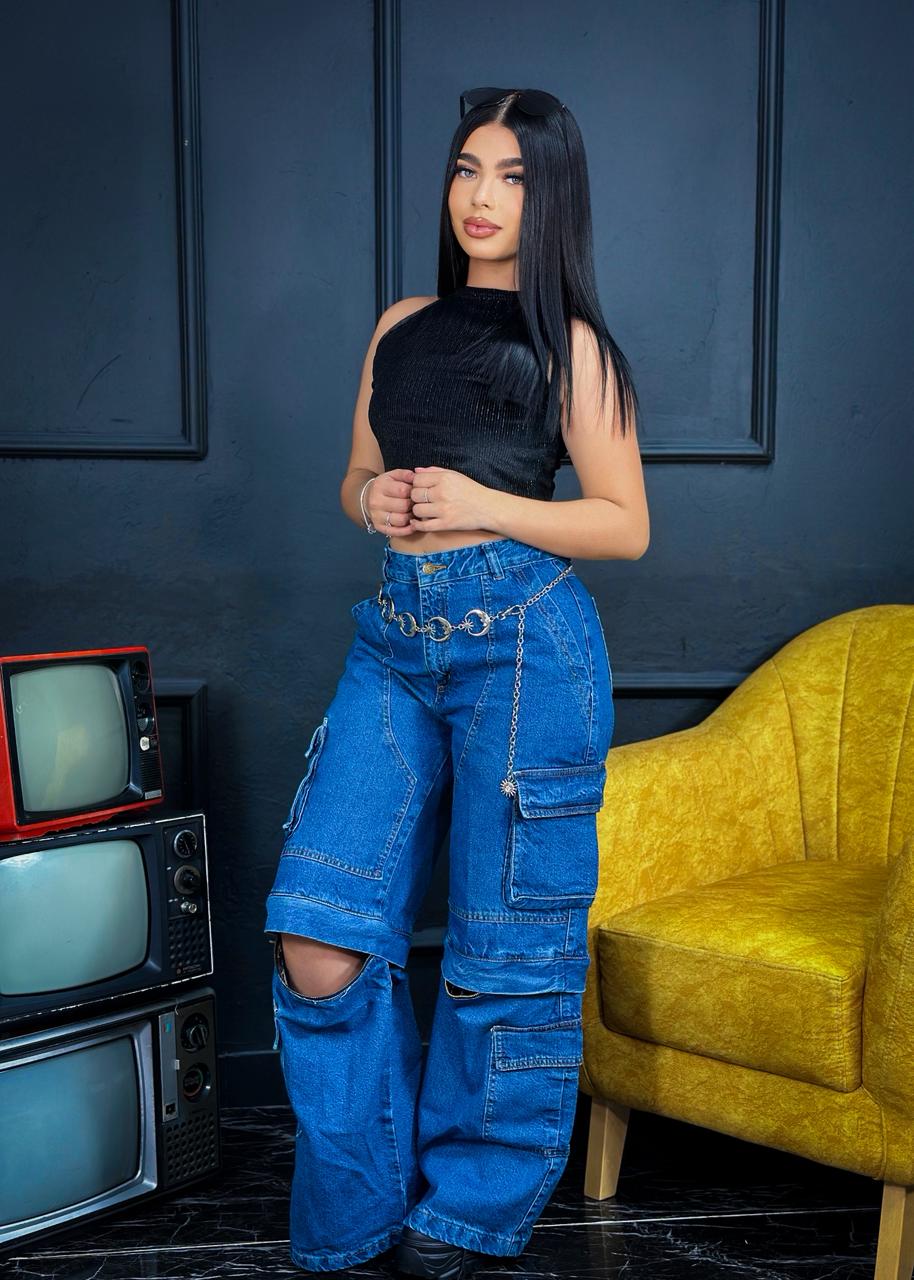 394.JEAN BERLIN+ CROP TOP