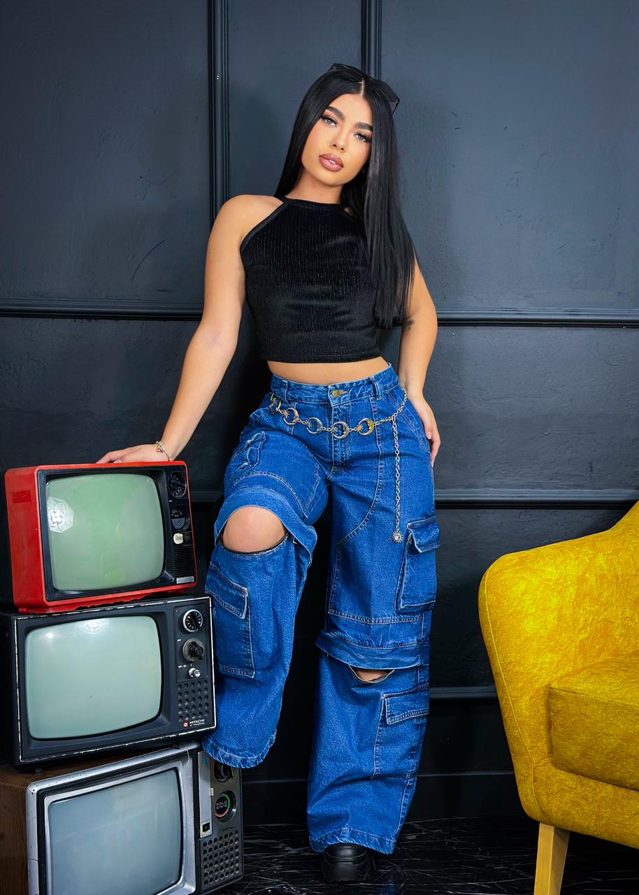 394.JEAN BERLIN+ CROP TOP