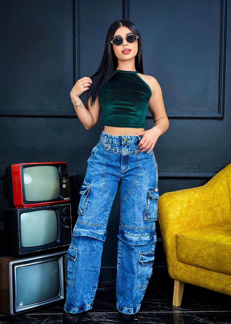 394.JEAN BERLIN+ CROP TOP