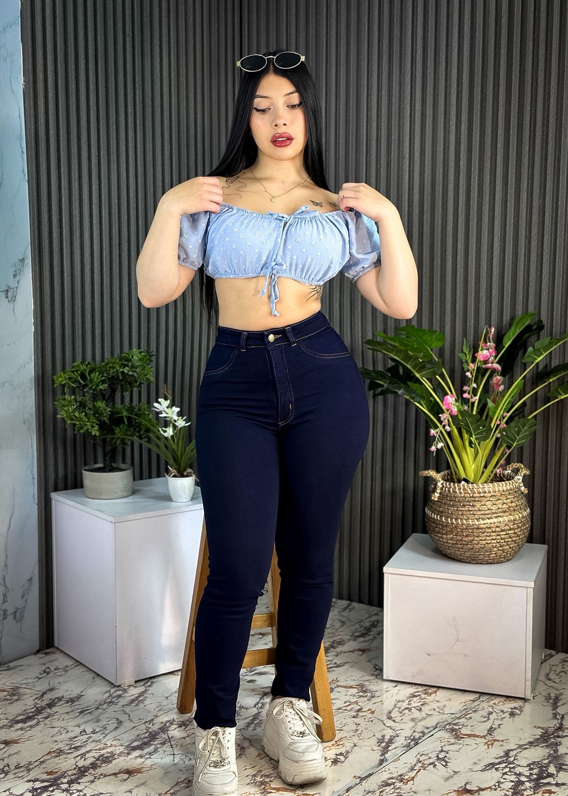 💗SKINNY OCHENTERO + BLUSA